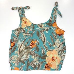 Small dynamite tank with tie straps - crop top with elastic